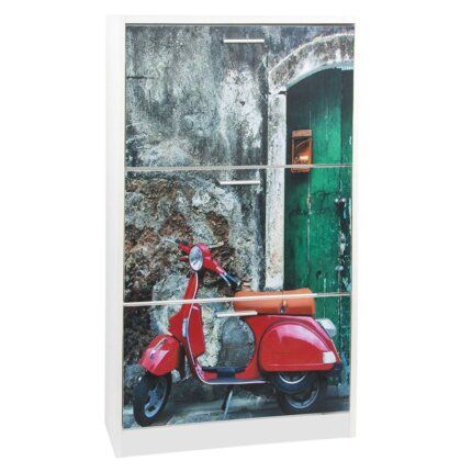 zapatero madera vespa rojo