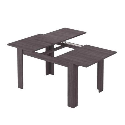 Mesa Kendra extensible color gris ceniza, medidas de 190x90x76 cm abierta