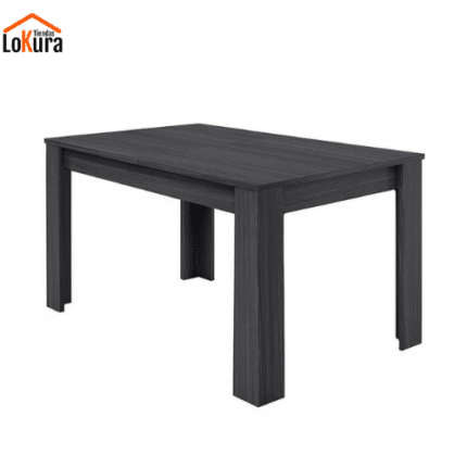 Mesa Kendra extensible gris ceniza, ideal para espacios pequeños, melamina, 140x90x76 cm cerrada y 190x90x76 cm abierta