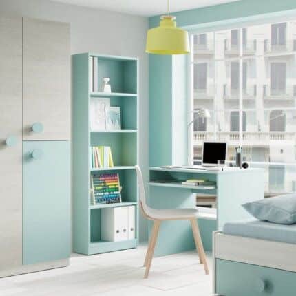 Estantería juvenil I-Joy de 180x52x25 cm con 6 baldas abiertas, diseño vertical compacto y funcional