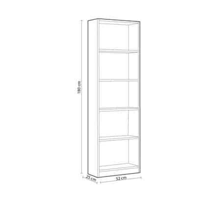 estantería juvenil ijoy de 180x52x25 cm con 6 baldas