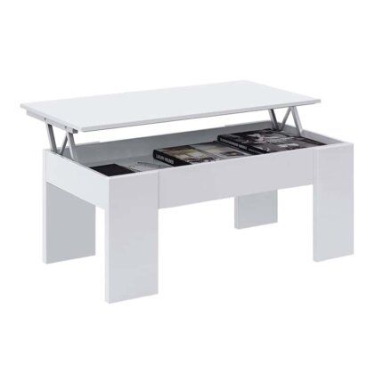 mesa de centro elevable blanco low cost