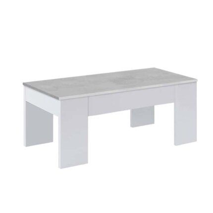 mesa de centro elevable blanco cemento