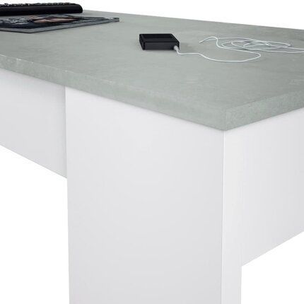 mesa de centro elevable blanco cemento