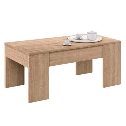 mesa de centro elevable low cost roble