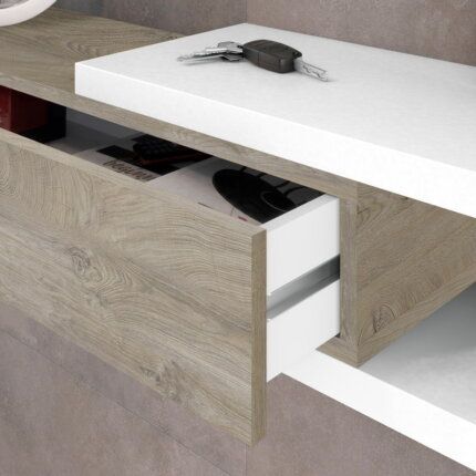 Detalles del Mueble Recibidor Noon, con acabados de alta calidad y un diseño contemporáneo que se adapta a cualquier decoración.
