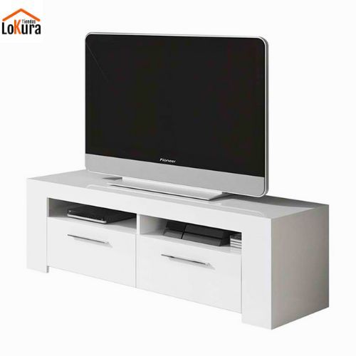 Mueble TV Ambit para televisores de 55 pulgadas. Diseño moderno, 4 compartimientos y acabados en melamina de alta calidad
