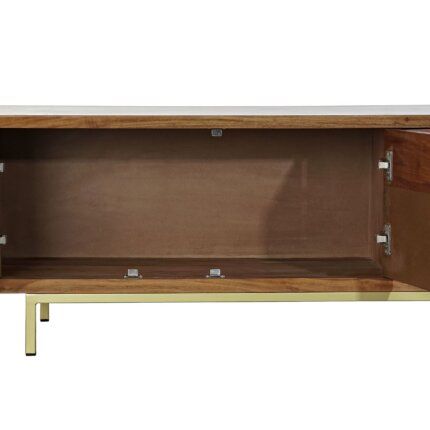 Mueble TV acacia marrón de 130x42x49 cm, con diseño elegante y almacenamiento práctico para televisores.