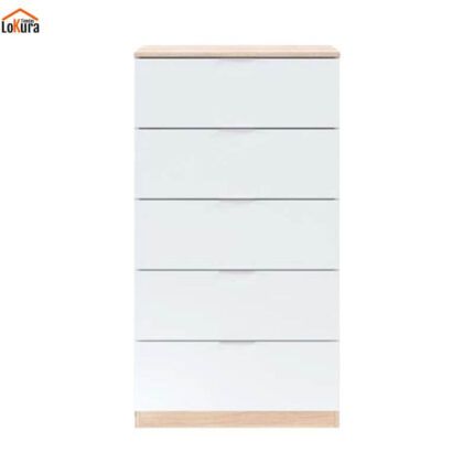 Cajonera MDF 5 cajones combinada con decoración nórdica