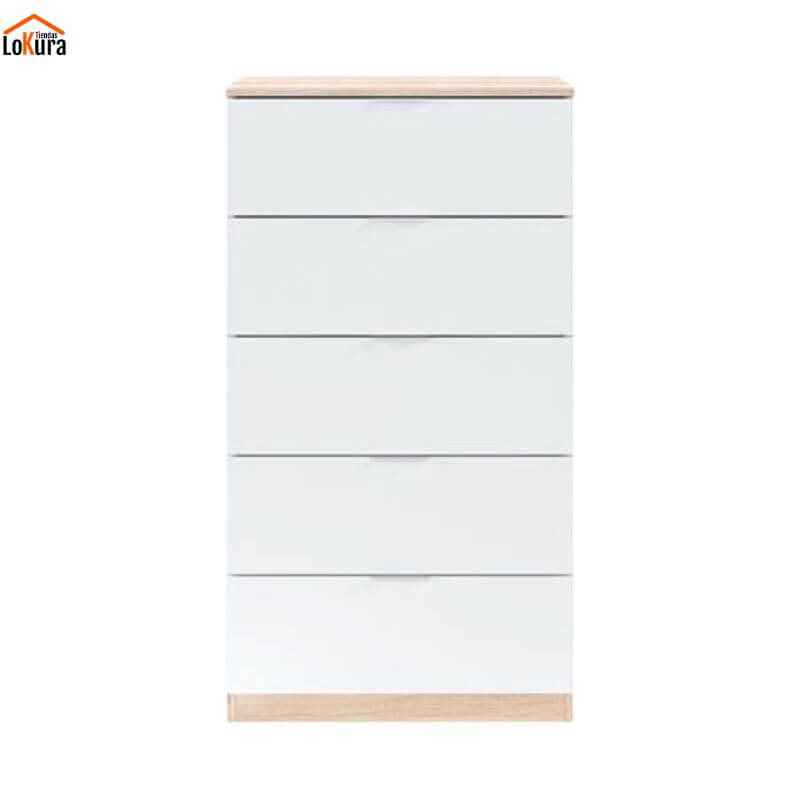 Cajonera MDF 5 cajones combinada con decoración nórdica