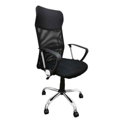 Silla de despacho Jasper color negro, diseño moderno con reposabrazos y ruedas giratorias
