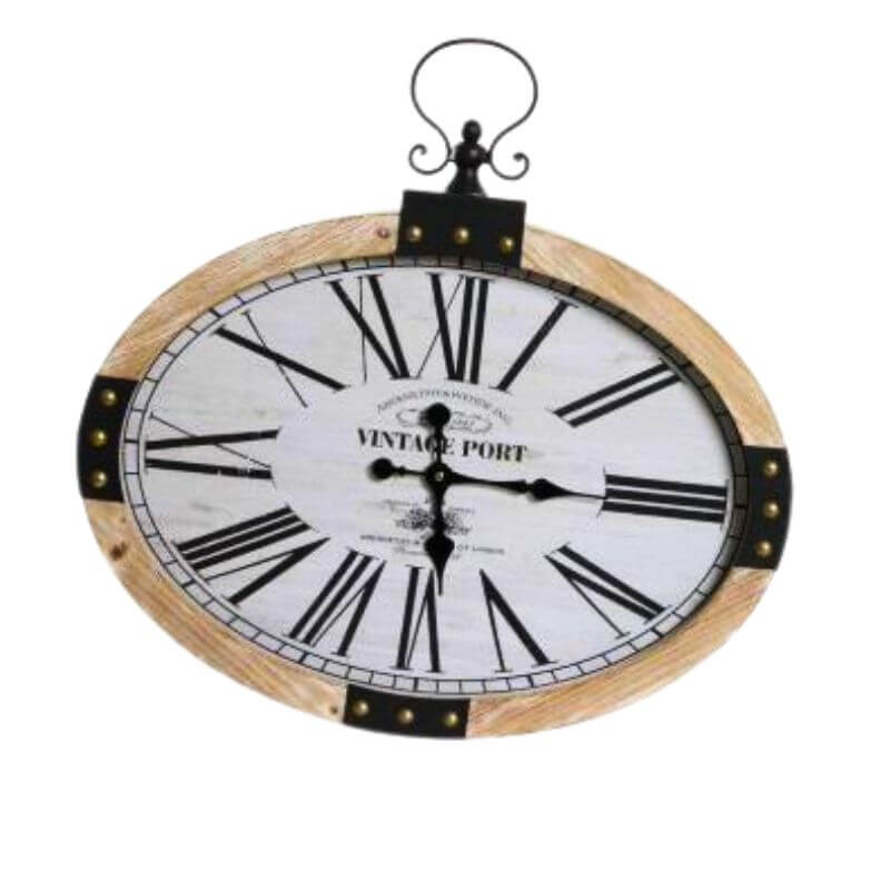 reloj pared hierro números romanos