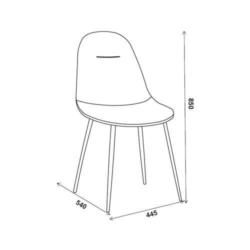Medidas de la silla Renne tapizada 45 x 54 x 85 cm