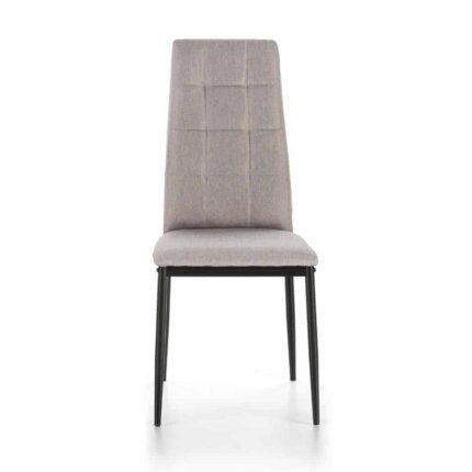 silla Lana gris claro, con tapizado suave y patas resistentes, ideal para comedores contemporáneos