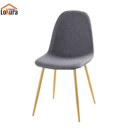 Silla de comedor Sweeden en color gris, ideal para decoraciones modernas, con acolchado de espuma de alta densidad