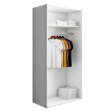 armario 80 cm ancho puertas correderas en color blanco