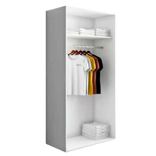 armario 80 cm ancho puertas correderas en color blanco