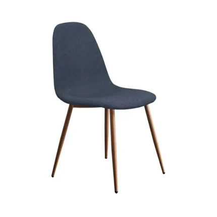 Silla de comedor azul marino con patas metálicas acabado cambrian y diseño moderno