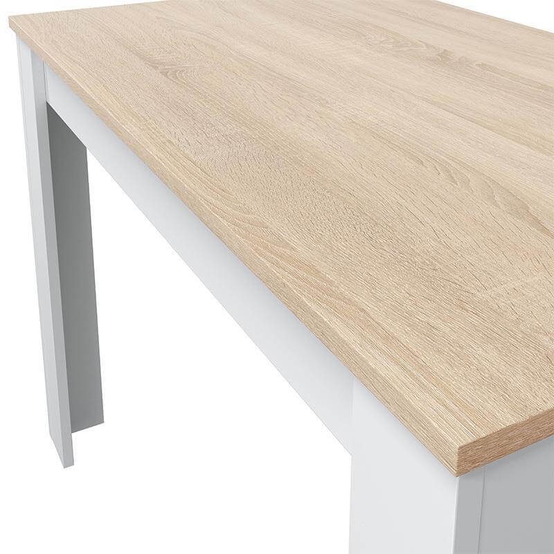 Detalle de la mesa fija Cloe, ideal para espacios reducidos y de fácil limpieza.