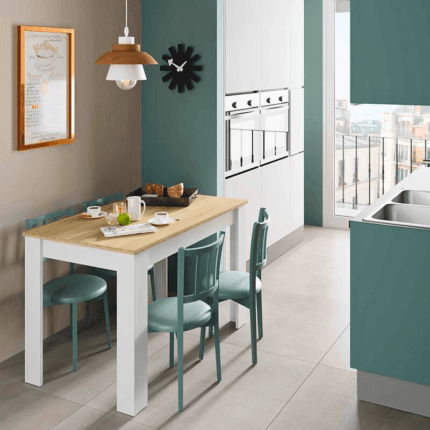 Mesa de comedor fija Cloe en diseño moderno y compacto para comedores pequeños