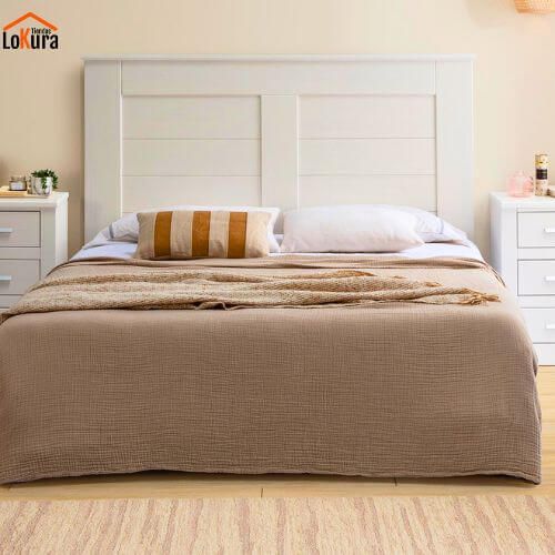 Cabecero de cama madera Nevada blanco para camas de 150 cm