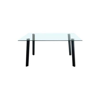mesa de cocina cristal patas negras Hainan
