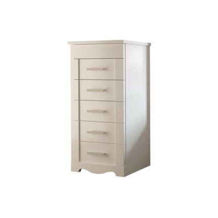Sinfonier 6 cajones blanco Genil, mueble alto y compacto para dormitorios modernos, ideal para ahorrar espacio y almacenar ropa