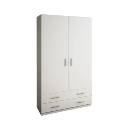 Armario 2P 2C 100 cm Ready blanco con 2 puertas abatibles, barra interior y 2 cajones