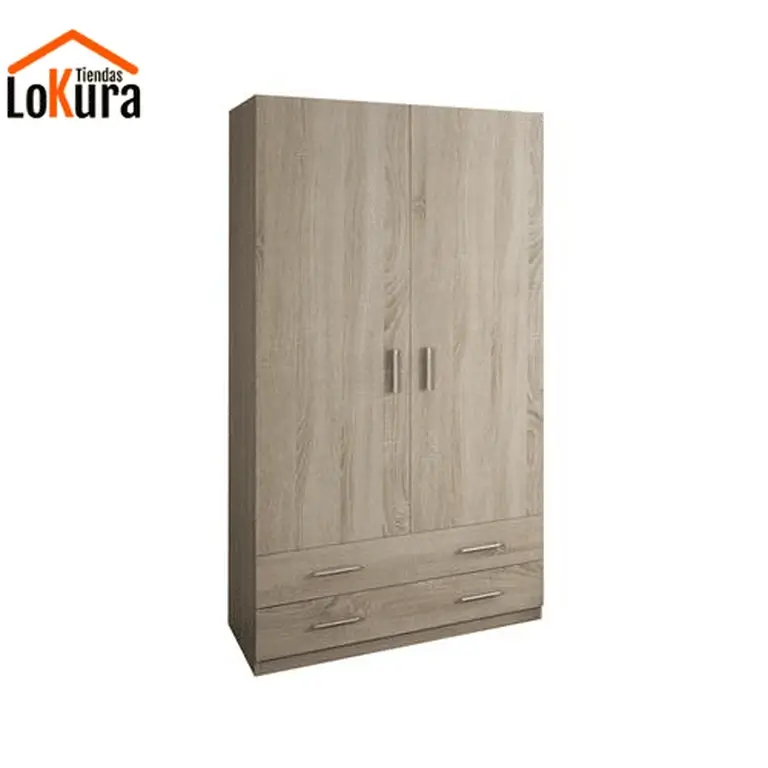Armario 2P 2C 100 cm Ready color cambrian con 2 puertas abatibles, barra interior y 2 cajones