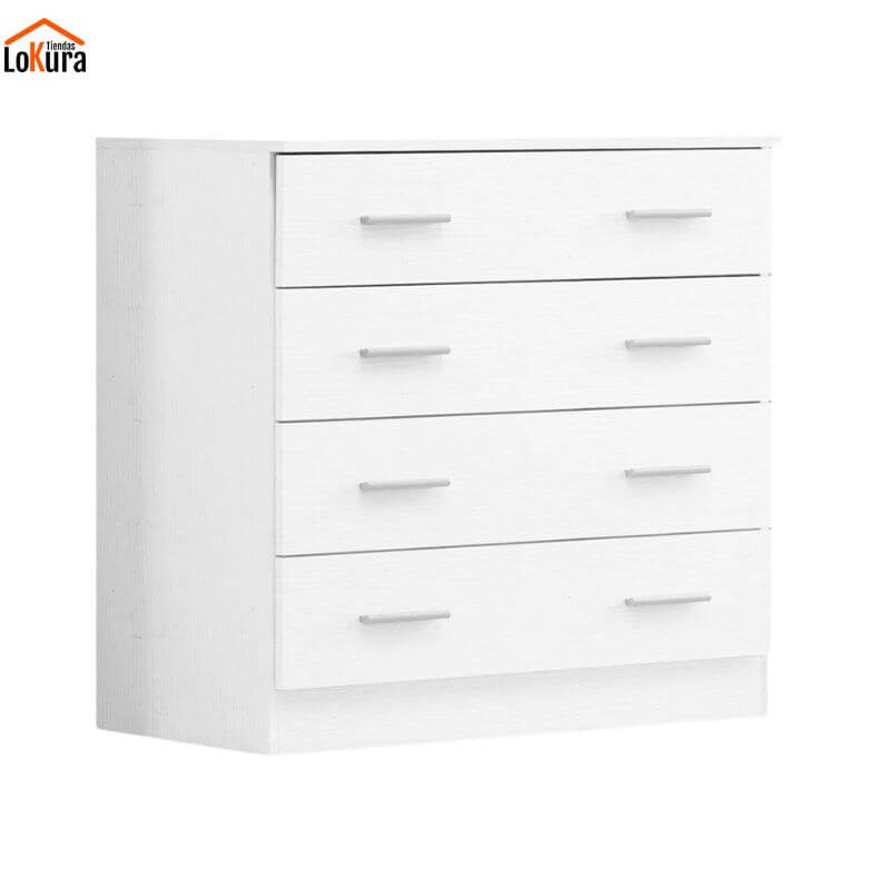 Cómoda dormitorio 4 cajones Ready en blanco, ideal para espacios modernos en Canarias