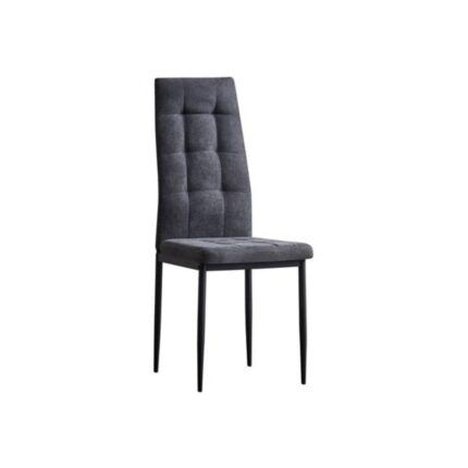 Silla comedor tapizada tela gris oscuro, tela Nido de alta calidad, estilo contemporáneo y patas robustas para mayor durabilidad