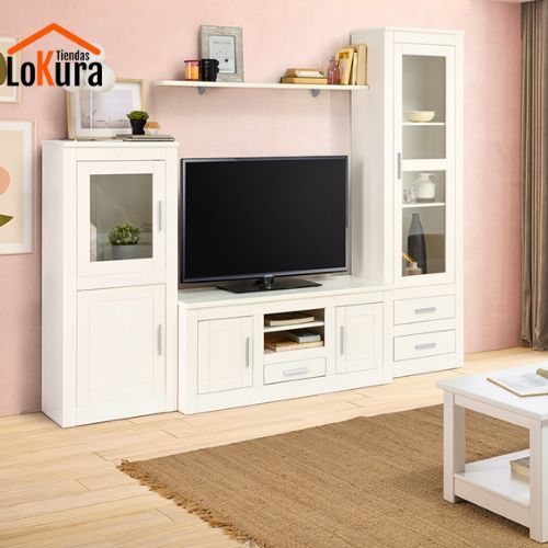 Salón completo Nevada de madera de pino blanca