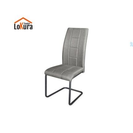 Silla de comedor moderna con patas metálicas negras, perfecta para comedores modernos