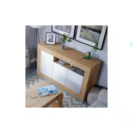 aparador moderno blanco y roble Leyre