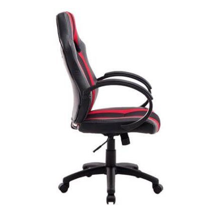 sillas gaming baratas en color negro y rallas rojas