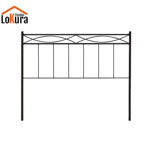 Cabecero de forja negro 90 cm original y resistente para camas pequeñas