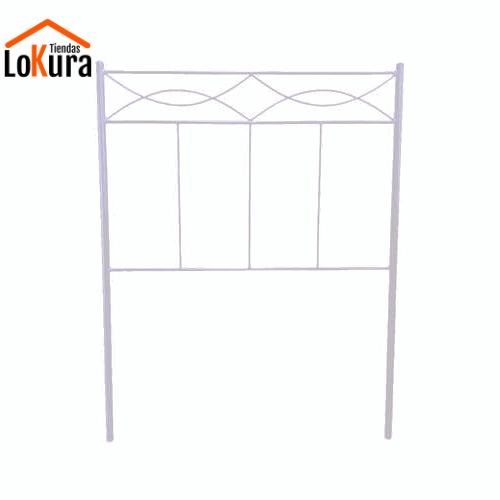 Cabecero de forja blanco 150 cm estilo clásico para dormitorio doble