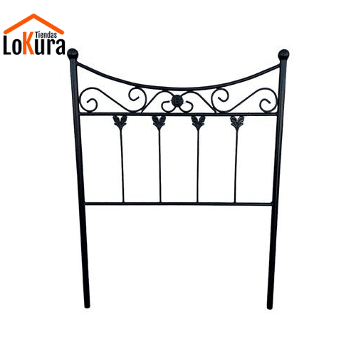Cabezales de cama de hierro forjado negro 90 cm