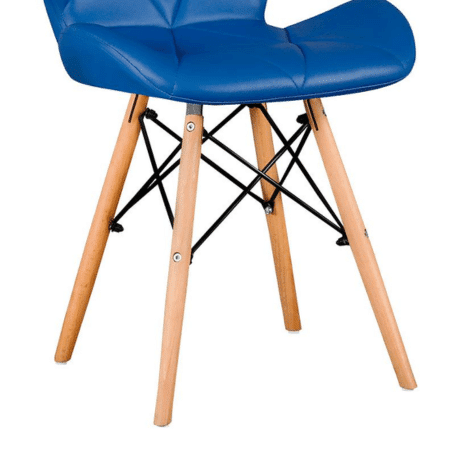 Pack 4 sillas comedor nórdicas en azul, con acolchado suave, respaldo curvo y patas reforzadas para mayor estabilidad