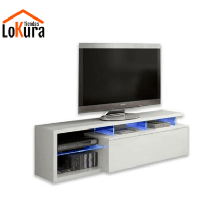 Mueble tv con luces led azul