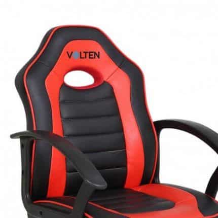 Silla Gamer Roja y Negra con reposabrazos fijos y acolchado de poliuretano para máximo confort