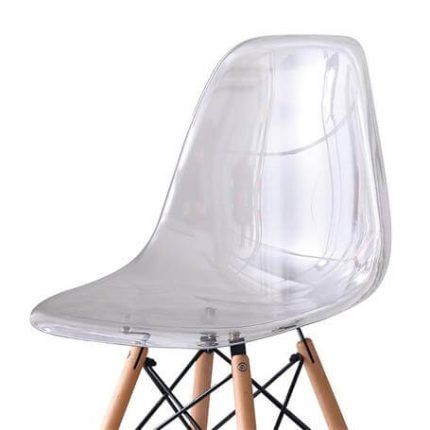Asiento transparente de policarbonato resistente, con diseño ergonómico para mayor comodidad