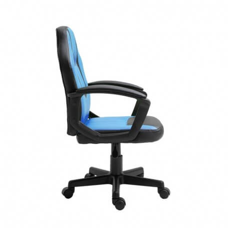 Detalle del Sillón Gamer Azul con acolchado en PU y ajuste de altura para mayor comodidad