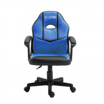 Sillón Gamer Barato en color azul con diseño ergonómico y ruedas de nylon para movilidad suave.