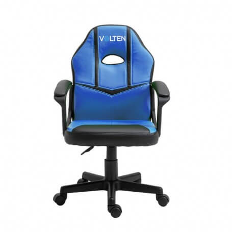 Sillón Gamer Barato en color azul con diseño ergonómico y ruedas de nylon para movilidad suave.