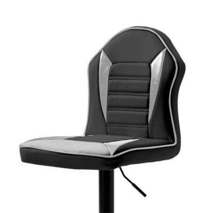 Taburete Arcade con respaldo y giro 360°, ideal para configuraciones gaming