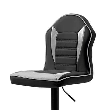Taburete Arcade con respaldo y giro 360°, ideal para configuraciones gaming