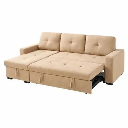 chaise longue pequeño 2 plazas Clony beige abierto