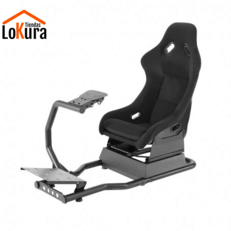 Silla Gamer Racing ergonómica, con inclinación ajustable, soporte para volante y pedales, ideal para simuladores de carreras