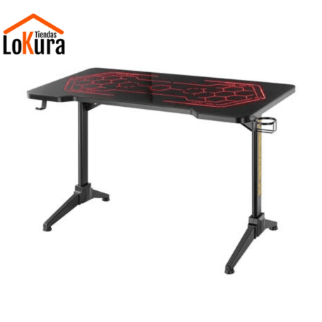 Mesa Escritorio Gaming con amplia superficie, LED RGB, y accesorios integrados, ideal para setups de computadora gamer